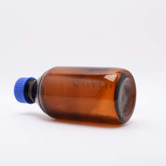 Банка 1000 мл для реактивов из темного стекла с делениями и навинчивающейся полипропиленовой крышкой