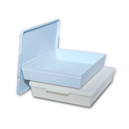 Лоток лабораторный прямоугольный с крышкой, без ячеек, ЛПпу-0,5, 200х154х40 мм, п/с, Елат