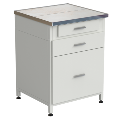 Тумба 3 ящика 610х610х850, верхний ящик - роликовые направляющие, нижние ящики - направляющие полного выдвижения, КЕРАМИКА