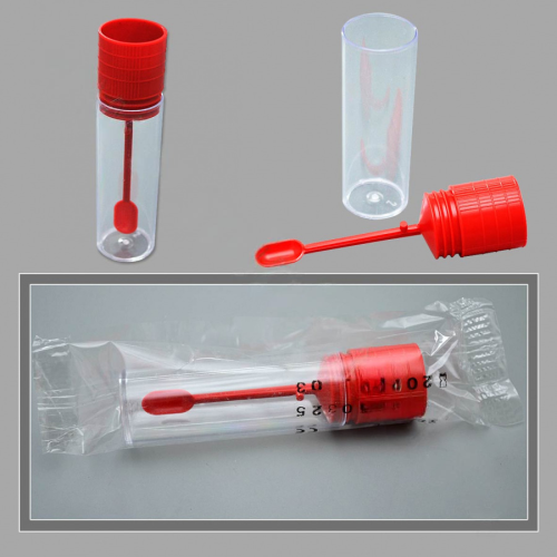 Контейнер лабораторный для взятия проб 18 мл, стерильный, с герметичной пробкой и ложкой, индивидуальная упаковка, п/с, Aptaca, 1000 шт/уп.