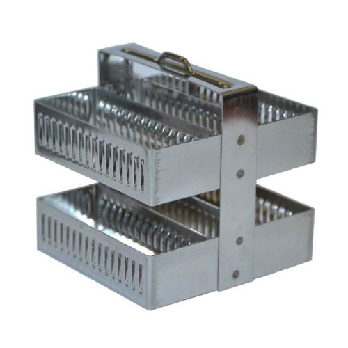 Штатив-рамка из нержавеющей стали, для 30 стёкол, размером 26х76±1,0 мм и толщиной 1,0±0,1 мм