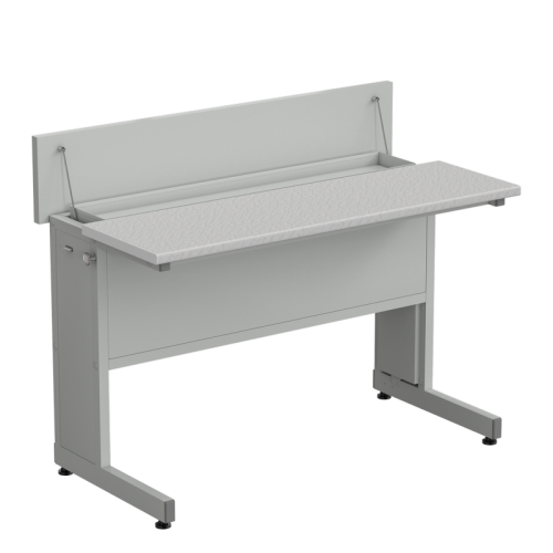 Стол ученический с откидной крышкой 1200*600*950, раб. поверхность - ЛАМИНАТ БЕЛЫЙ
