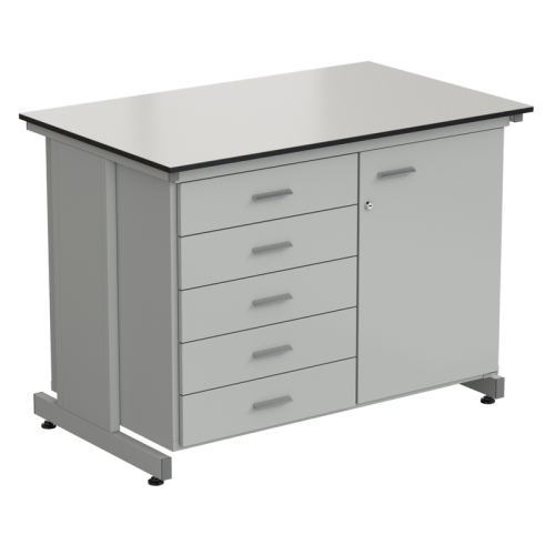 Стол-тумба 1 дверь (правая) + 5 ящиков 1200х750х900, LABGRADE