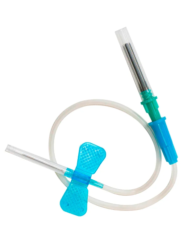 Игла-бабочка "Lind-Vac" с луер-адаптером 23Gх3,4", 0,6х19 мм, длина трубки 19 см, голубая, 100 шт/уп.