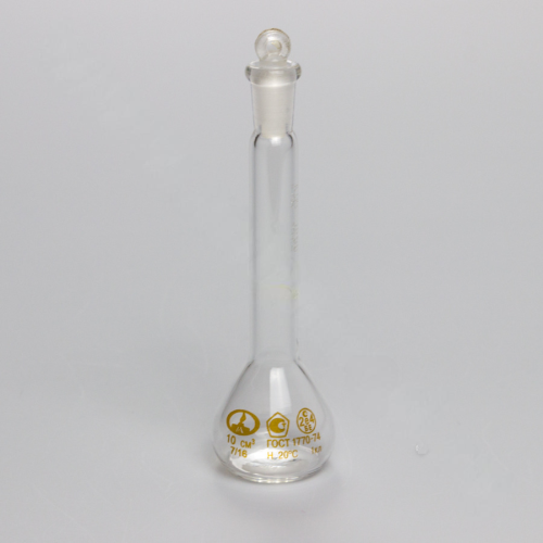 Колба мерная 2-10-1 7/16 с одной меткой и пришлифованной пробкой