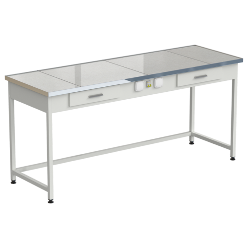 Стол приборный с 2-мя ящиками и электрикой 1820x610x850 мм, раб. поверхность - КЕРАМОГРАНИТ