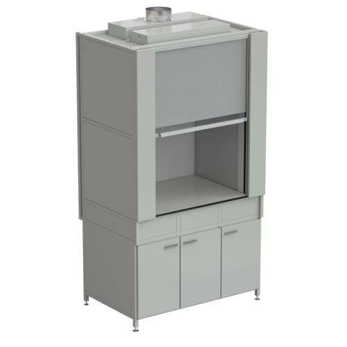 Шкаф вытяжной с коконом из стеклопластика без воды с ВЗБ светильником 1200х820х2240 мм, раб. поверхность - LABGRADE