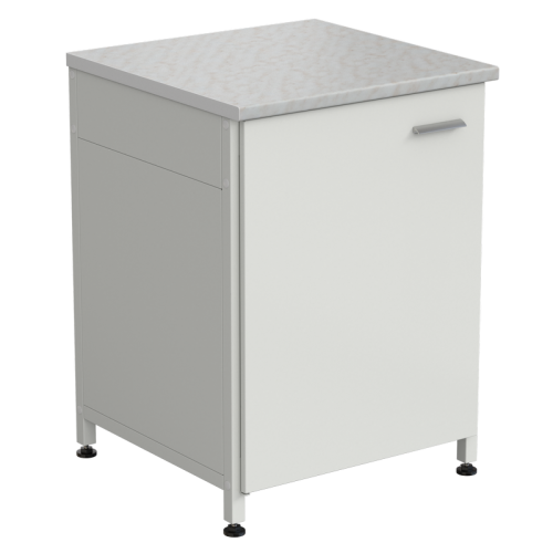 Тумба 610х600х850 дверь левая, ЛАМИНАТ БЕЛЫЙ