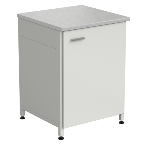 Тумба 610х600х850 дверь правая, ЛАМИНАТ БЕЛЫЙ