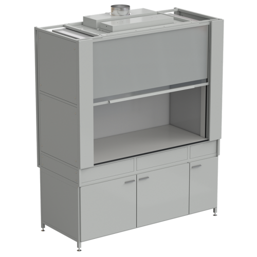 Шкаф вытяжной с коконом из стеклопластика без воды с ВЗБ светильником 1800х820х2240 мм, раб. поверхность - LABGRADE