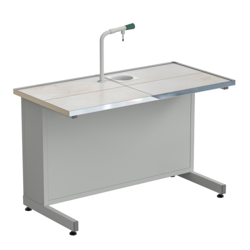 Стол ученический с подводом воды 1212х610х760, раб. поверхность - КЕРАМИКА