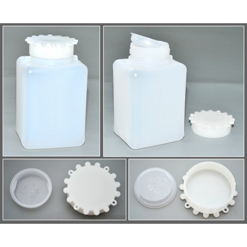 Емкость для общелабораторного применения (бутылка квадратная) 500 мл, с делениями, ПЭВП, Aptaca