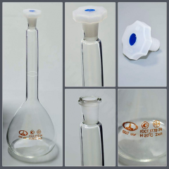 Колба мерная 2а-500-2 с одной меткой и полиэтиленовой пробкой