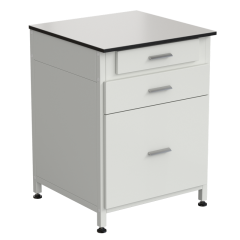 Тумба 3 ящика 610х600х850, верхний ящик - роликовые направляющие, нижние ящики - направляющие полного выдвижения, LABGRADE