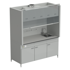 Шкаф вытяжной с мойкой из НС и смесителем 1800х900х2145 мм, раб. поверхность - LABGRADE