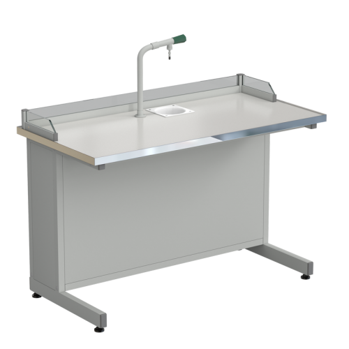 Стол ученический с подводом воды, с бортиком 1212х610х840, раб. поверхность - LABGRADE-лайт