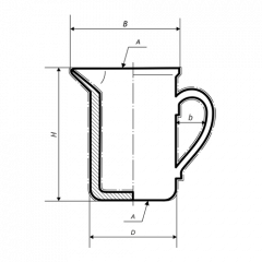 Кружка фарфоровая №4 с ручкой и носиком, 1500 мл