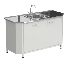 Мойка торцевая с одной раковиной и смесителем 1450х600х850