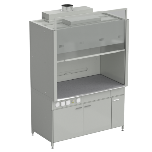 Шкаф вытяжной без подвода воды 1500х900х2145 мм, раб. поверхность - МОНОЛИТНЫЙ КЕРАМОГРАНИТ