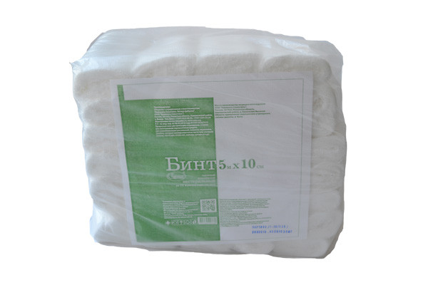 Бинт марлевый нестерильный 5х10, плотность 28, 30 шт/уп.