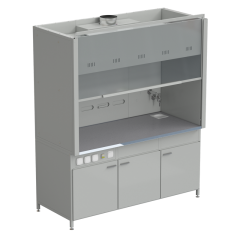 Шкаф вытяжной с подводом воды 1800х900х2145 мм, раб. поверхность - МОНОЛИТНЫЙ КЕРАМОГРАНИТ