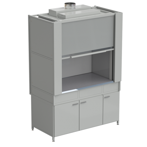 Шкаф вытяжной с коконом из стеклопластика без воды с ВЗБ светильником 1500х820х2240 мм, раб. поверхность - МОНОЛИТНЫЙ КЕРАМОГРАНИТ