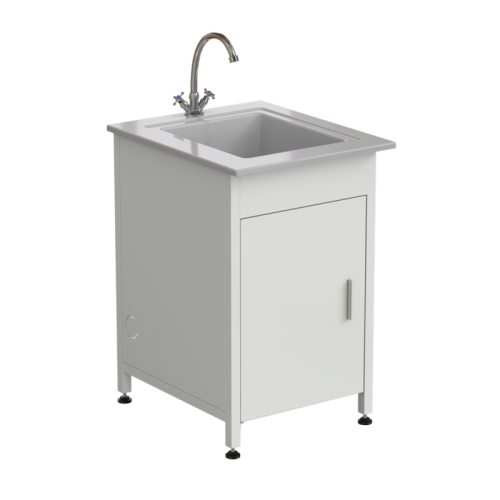 Стол-мойка одинарная 550х650х850 мм, материал раковины - СТЕКЛОПЛАСТИК