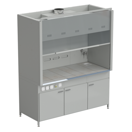 Шкаф вытяжной с подводом воды 1800х900х2145 мм, раб. поверхность - КЕРАМИКА