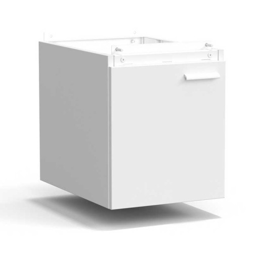 Тумба подвесная дверь левая 400х540х465 мм, низкая, белый металл - СТАЛЬ