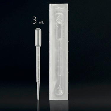 Пипетка Пастера 3 мл, 150 мм, стерильная, градуированная, в индивидуальной упаковке, п/э, FL Medical, 100 шт/уп.