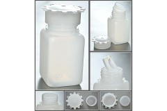 Емкость для общелабораторного применения (бутылка квадратная) 50 мл, с делениями, ПЭВП, Aptaca