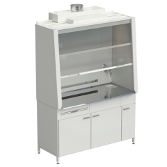 Шкаф вытяжной с подводом воды с ВЗБ светильником 1520х750х2160 мм, раб. поверхность - НЕРЖАВЕЮЩАЯ СТАЛЬ