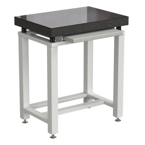Стол для весов малый 630x450x750 мм с выдвижной полкой, цвет каркаса - белый, гранит