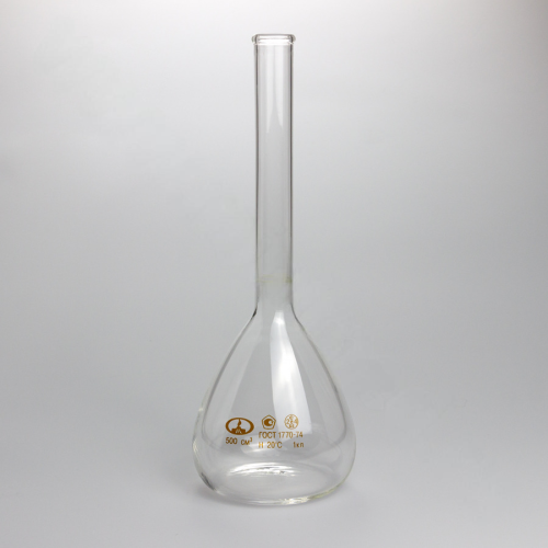 Колба мерная 1-500-1 с одной меткой и цилиндрической горловиной