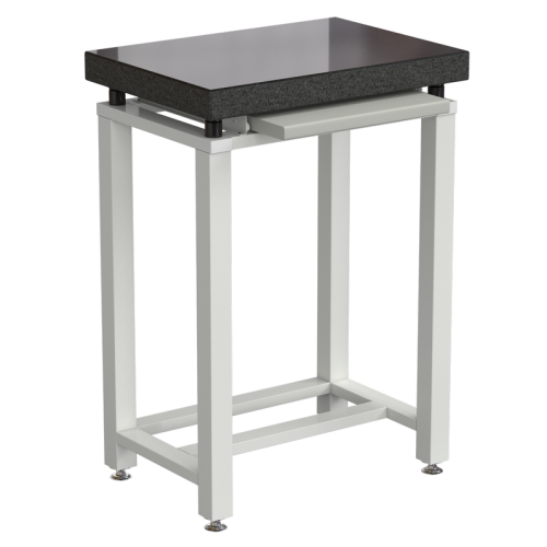 Стол для весов малый 630x450x900 мм, с выдвижной полкой, цвет каркаса - белый, гранит