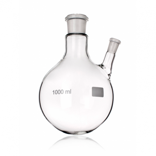 Колба круглодонная с двумя горловинами КГУ-2-1-2000-29/32-19/26