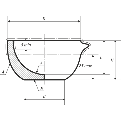 Ступка фарфоровая с пестиком D=160, d=90, H=74