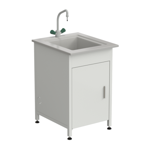 Стол-мойка одинарная 550х650х850 мм, смеситель tof, раб. поверхность - DURCON