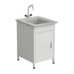 Стол-мойка одинарная 550х650х850 мм, смеситель tof, раб. поверхность - DURCON