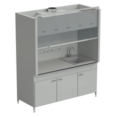 Шкаф вытяжной с мойкой из СП и смесителем с ВЗБ светильником 1800х900х2145 мм, раб. поверхность - LABGRADE