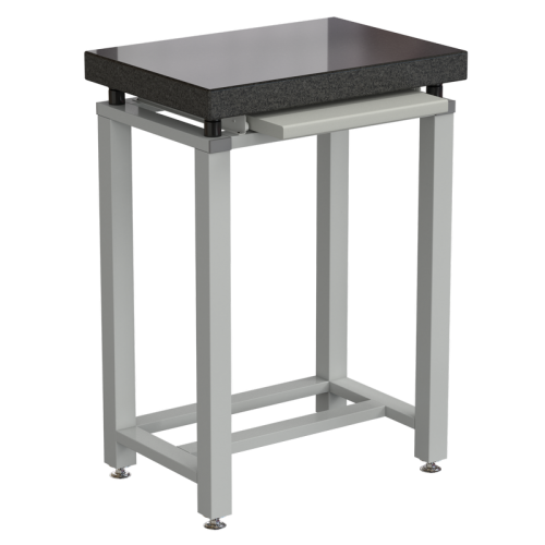 Стол для весов малый 630x450x900 мм, с выдвижной полкой, цвет каркаса - серый, гранит