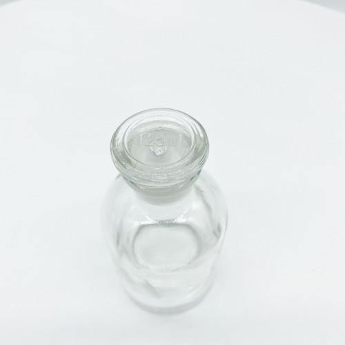 Склянка для реактивов 125 мл из светлого стекла с узкой горловиной и притертой пробкой