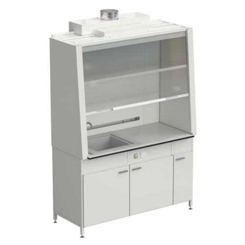 Шкаф вытяжной с одной мойкой из СП без электрики 1520х750х2160 мм, раб. поверхность - LABGRADE