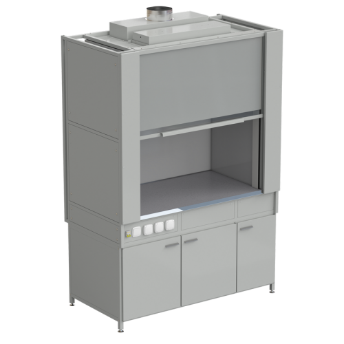 Шкаф вытяжной с коконом из стеклопластика без воды с электрикой 1500х820х2240, раб. поверхность - МОНОЛИТНЫЙ КЕРАМОГРАНИТ