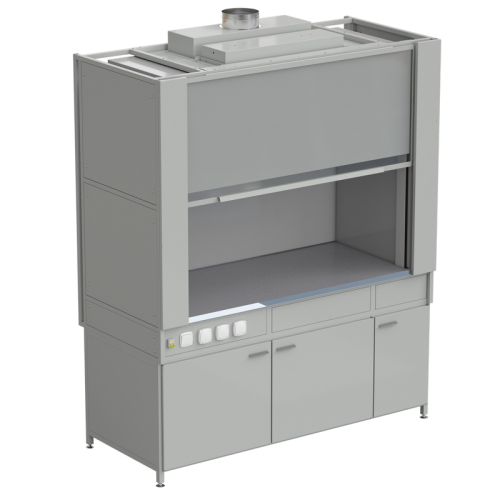 Шкаф вытяжной с коконом из стеклопластика без воды с электрикой 1800х820х2240 мм, раб. поверхность - МОНОЛИТНЫЙ КЕРАМОГРАНИТ