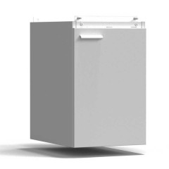 Тумба подвесная дверь правая 400х540х610 мм, средняя, серый металл - СТАЛЬ