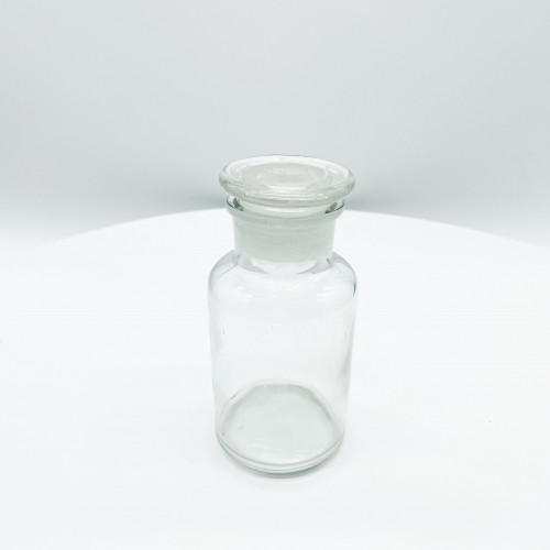 Склянка для реактивов 250 мл из светлого стекла с широкой горловиной и притертой пробкой