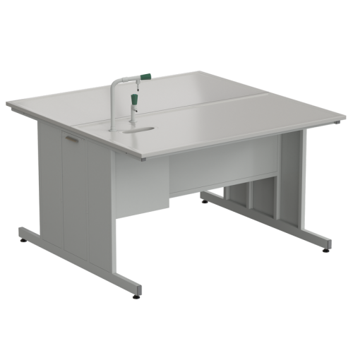 Стол островной с подводом воды 1513х1513х900 мм (1 комплект кран Tof), раб. поверхность - DURCON с бортиком