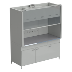 Шкаф вытяжной без подвода воды с ВЗБ светильником 1800х900х2145 мм, раб. поверхность - МОНОЛИТНЫЙ КЕРАМОГРАНИТ