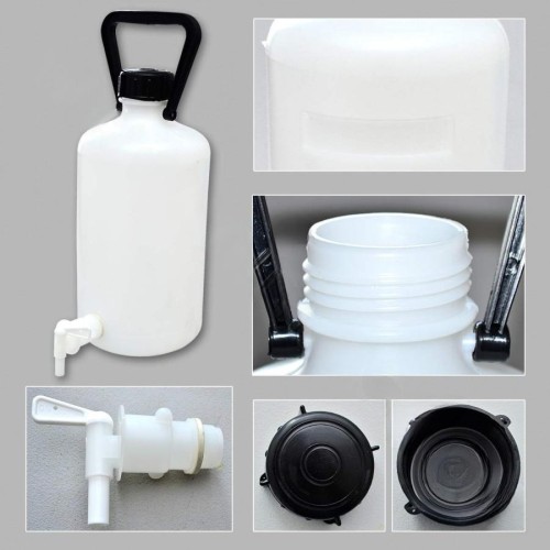 Бутыль с краном 10 л, с завинчивающейся крышкой и ручкой, ПЭВП, LAMAPLAST